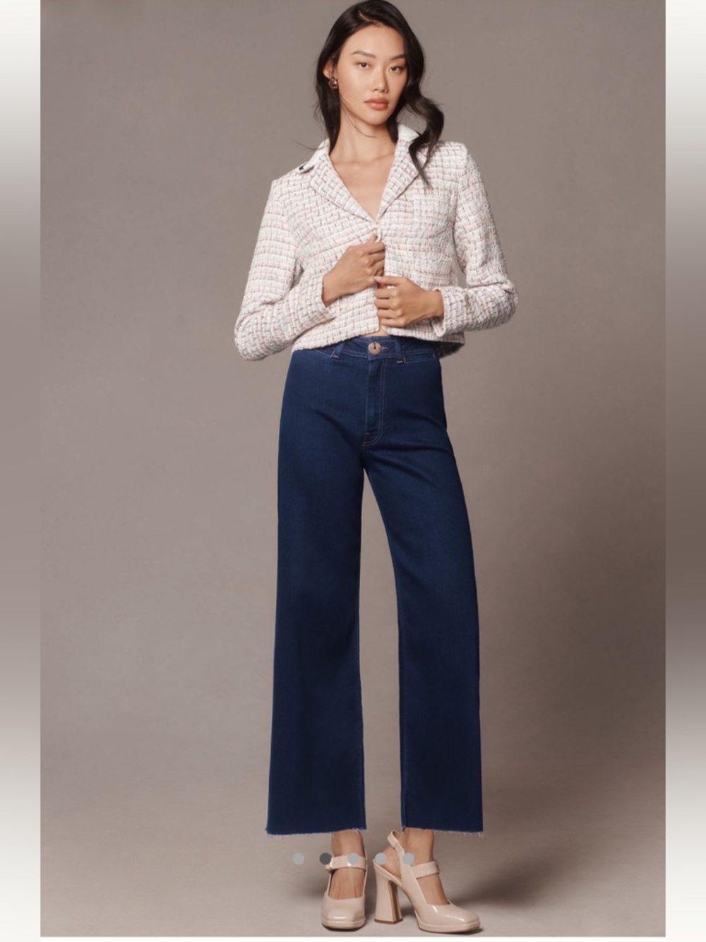Anthropologie The Ettie High-Rise Crop Wide-Leg Jeans by Maeve